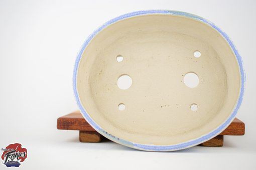 Ovale pot licht blauw 19 cm
